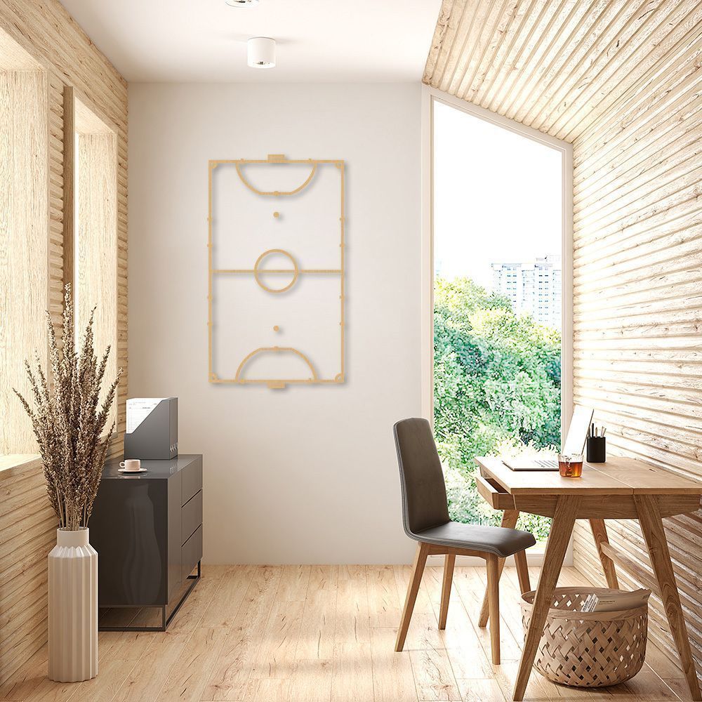 Quadro Escultura Quadra de Futsal 100x59 Areia