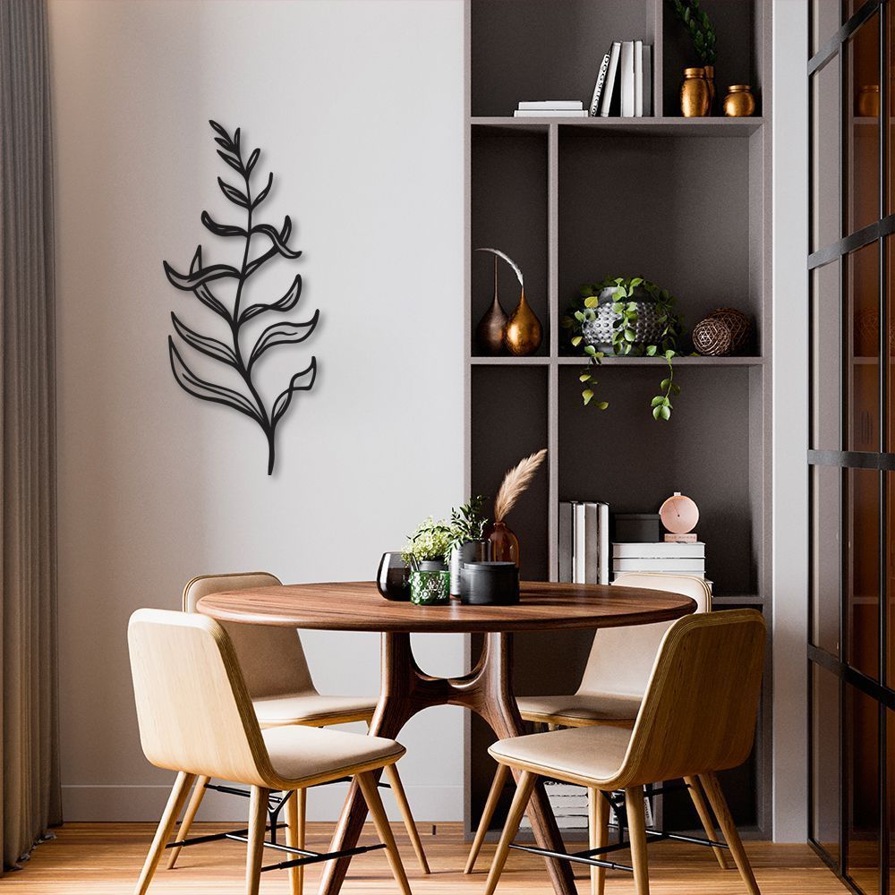 Quadro Escultura Ramo 100x43 Preto