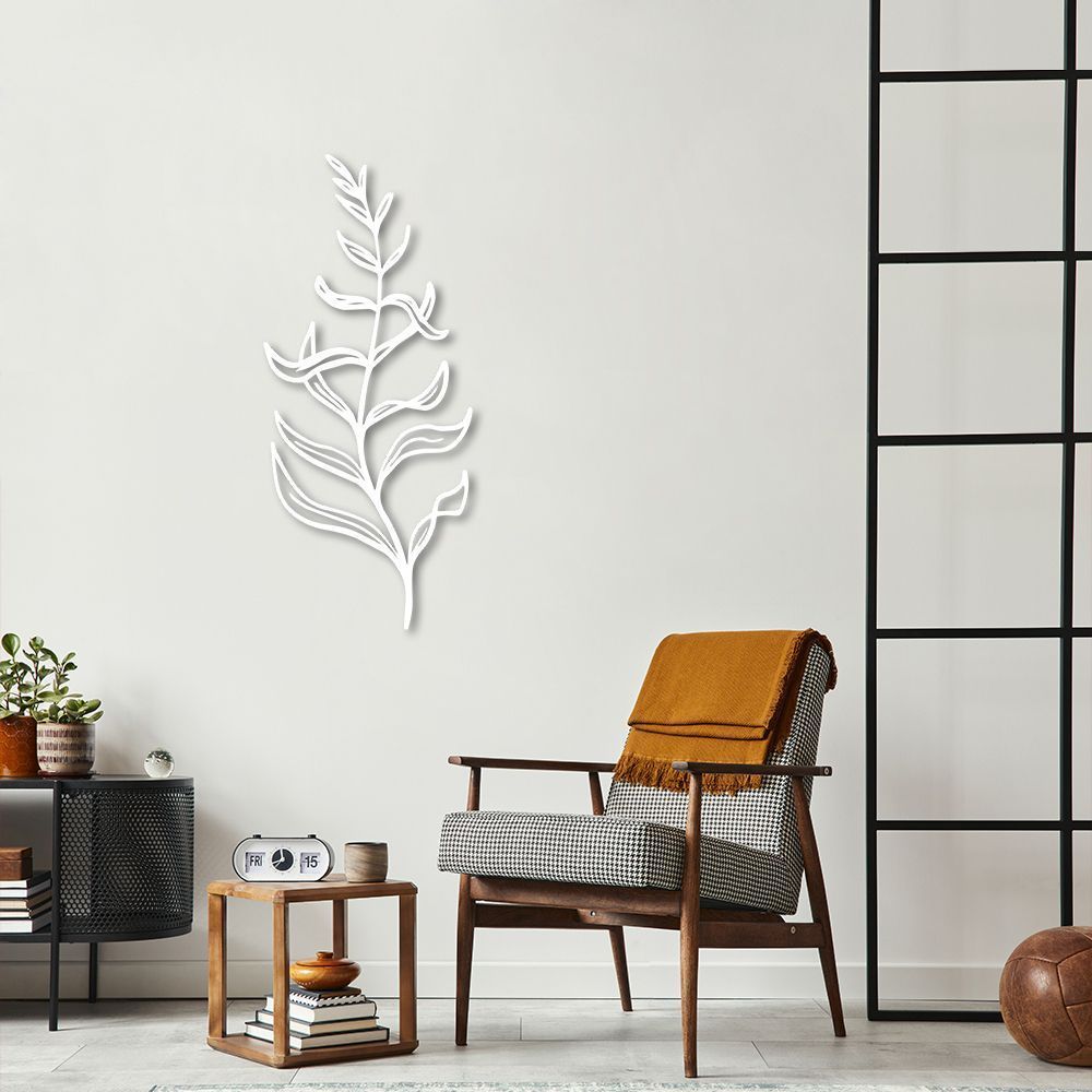 Quadro Escultura Ramo 80x35 Branco