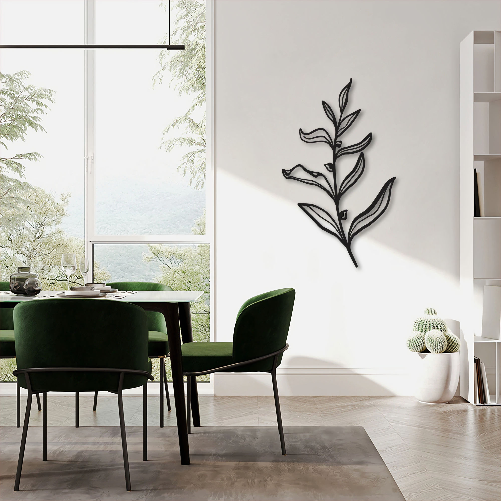 Quadro Escultura Ramo com Frutinhas 120x71 Preto