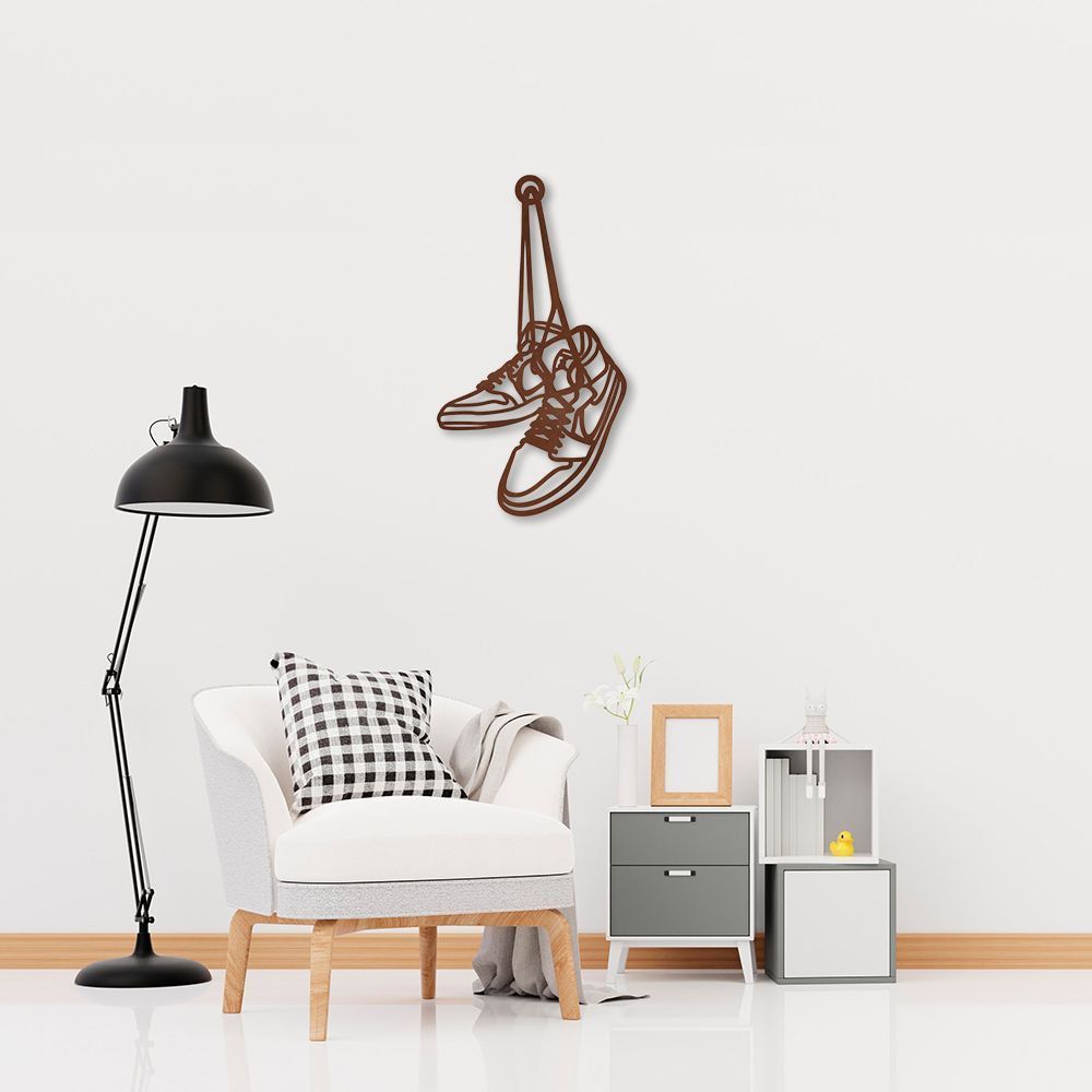 Quadro Escultura Tênis de Basquete 150x83 Marrom