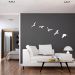 Quadro Escultura de 5 Pássaros 128x287 Branco