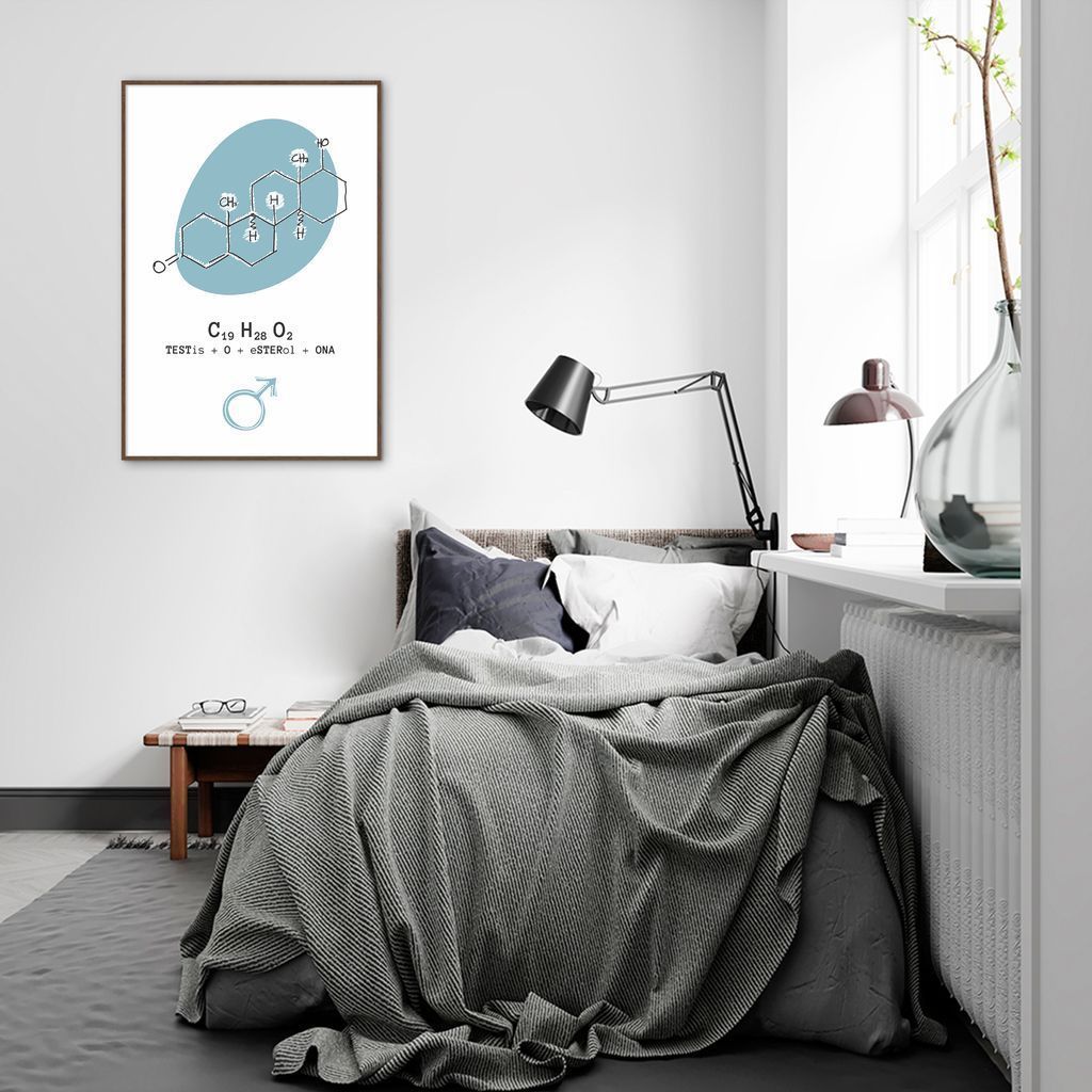 Quadro Fórmula Hormônio Testosterona 43x30 Filete Marrom