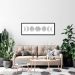 Quadro Fases da Lua Drawn Art 5 60x21 Caixa Preto