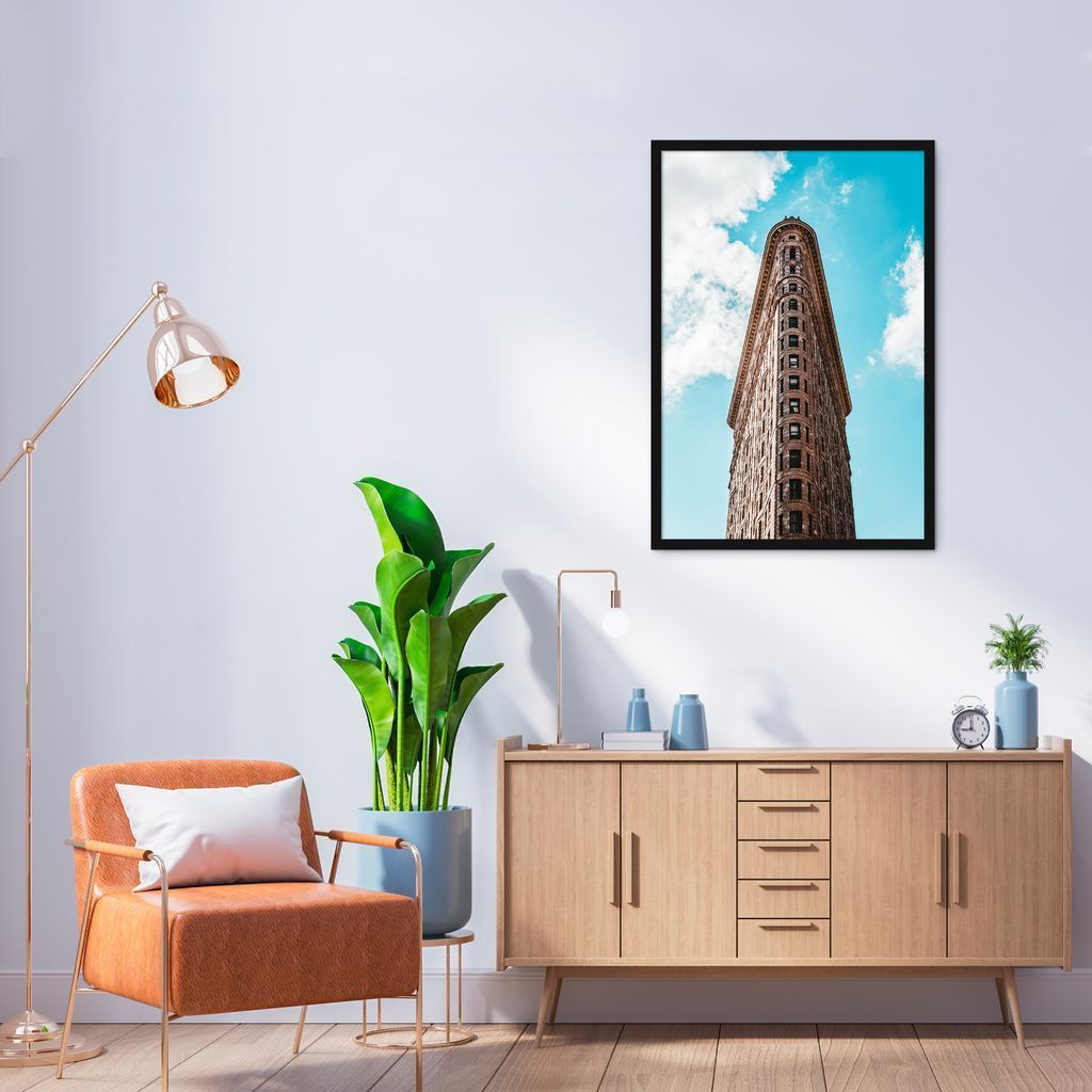 Quadro Flatiron Building New York 86x60 Caixa Preto