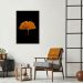 Quadro Folha Amarela Ginkgo Biloba 43x30 Filete Marrom