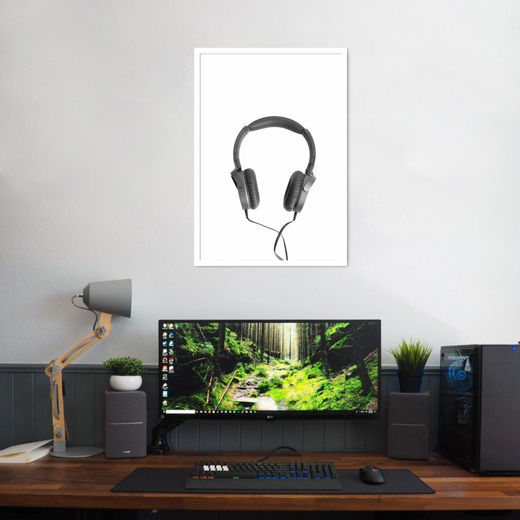 Quadro Fones de Ouvido 100x70 Caixa Branco