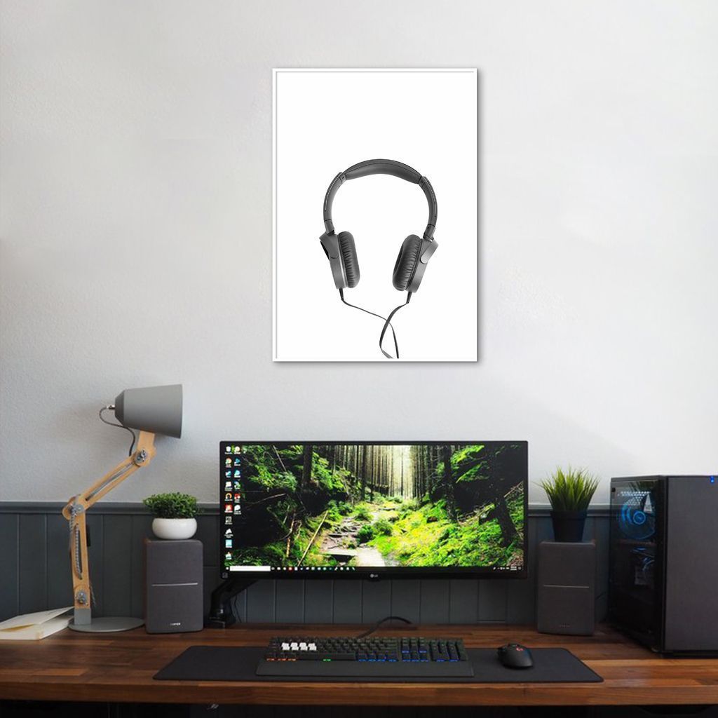 Quadro Fones de Ouvido 100x70 Filete Branco
