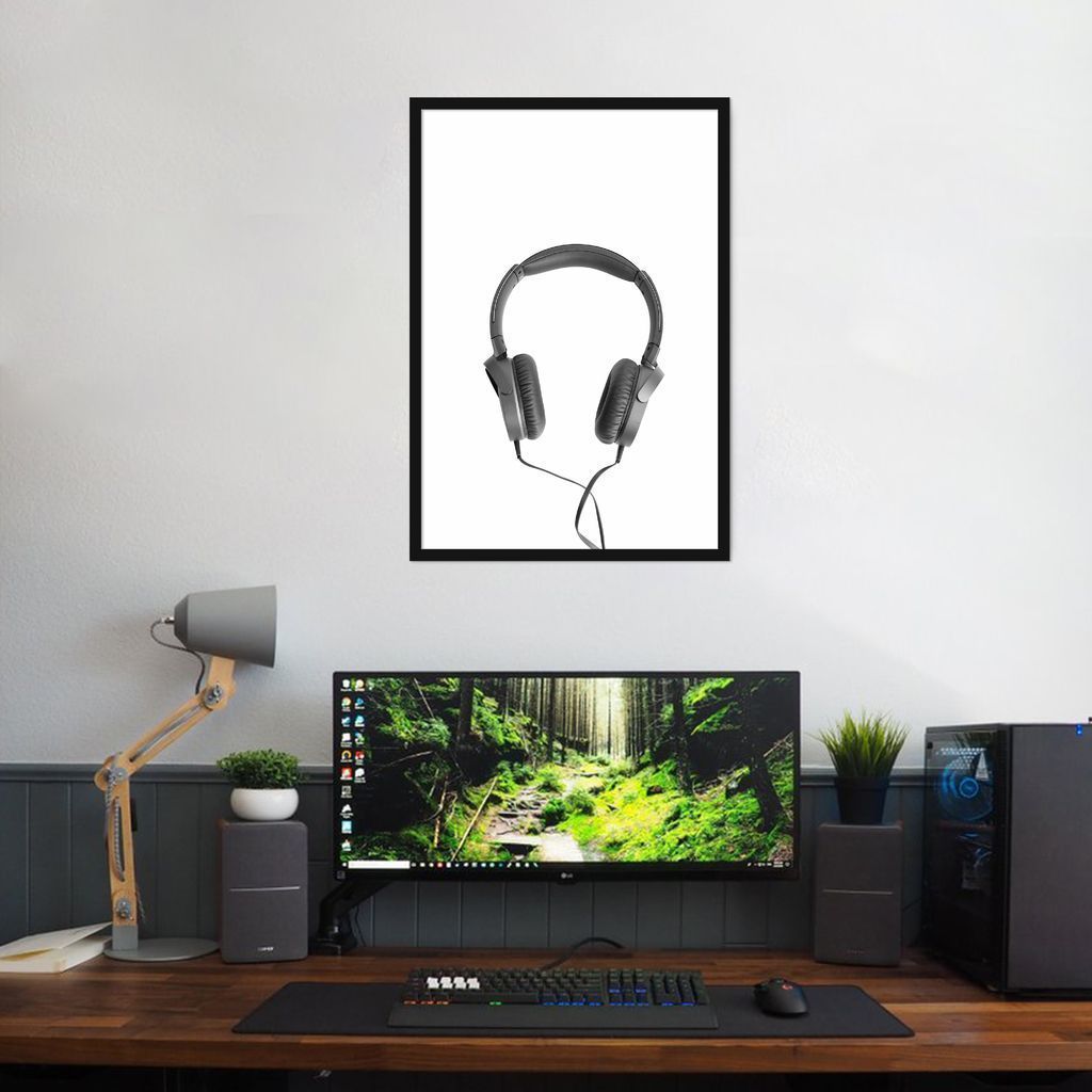 Quadro Fones de Ouvido 43x30 Caixa Preto