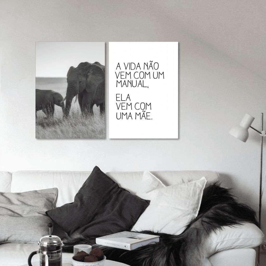 Quadro Frase Amor de Mãe 122x86 2-86x60 Sem Moldura