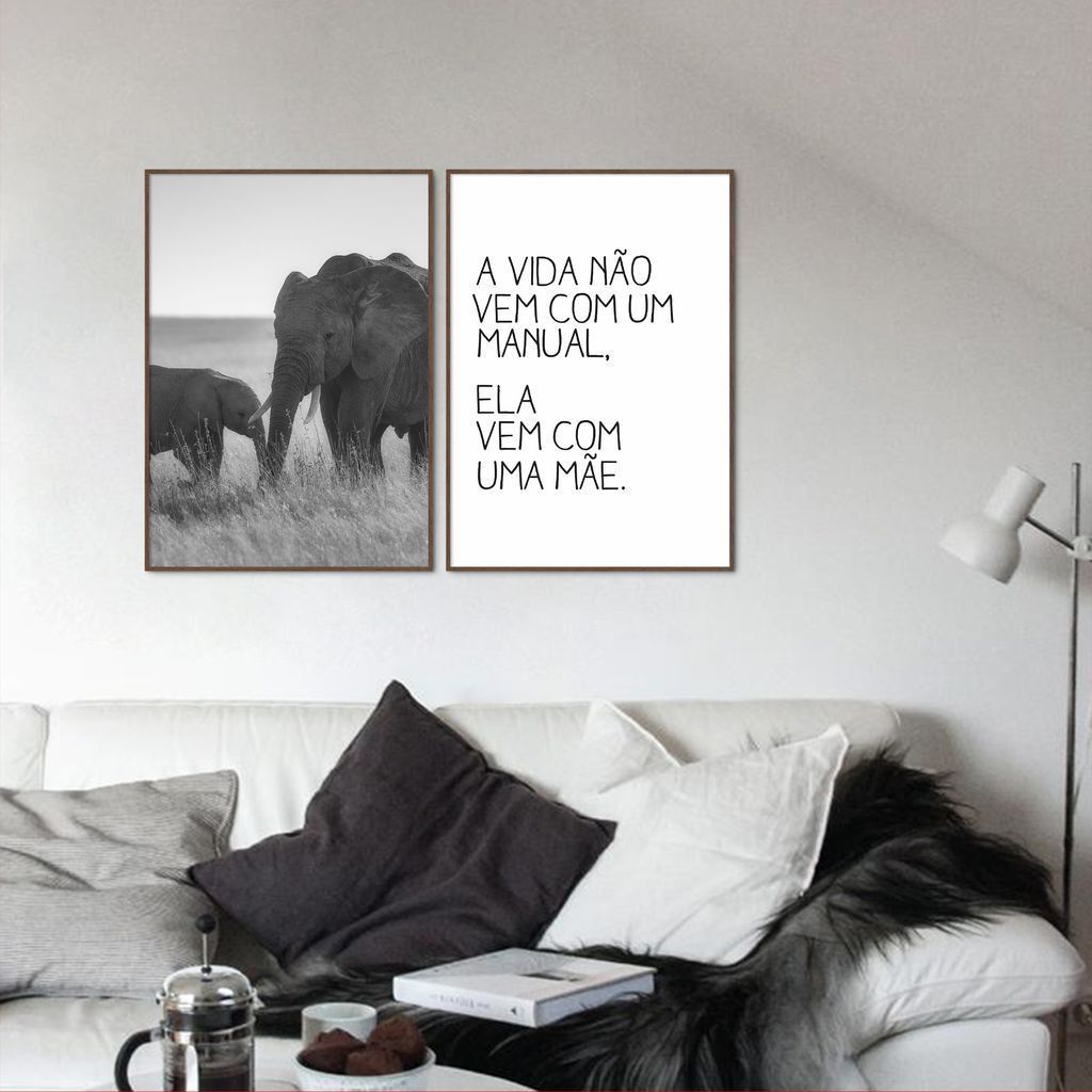 Quadro Frase Amor de Mãe 62x43 2-43x30 Filete Marrom