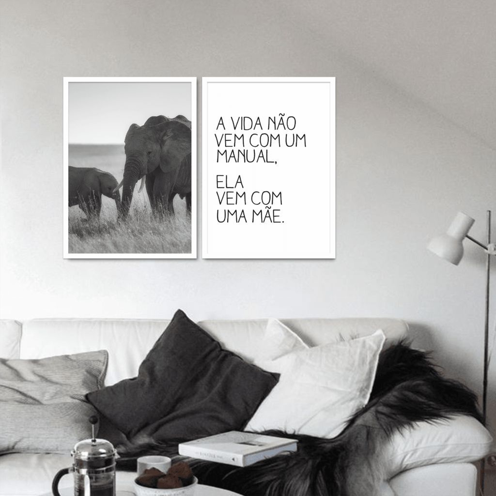 Quadro Frase Amor de Mãe 88x60 2-60x43 Caixa Branco