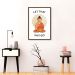Quadro Frase Divertida Meditação 43x30 Caixa Marrom