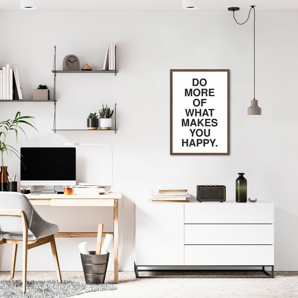 Quadro Frase Do More 60x43 Caixa Marrom