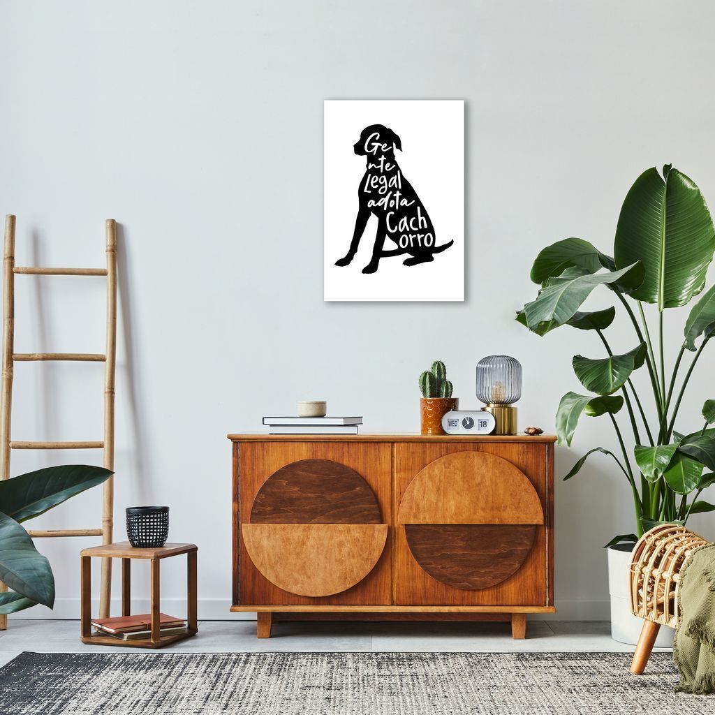 Quadro Frase Gente legal adota Cachorro 86x60 Sem Moldura