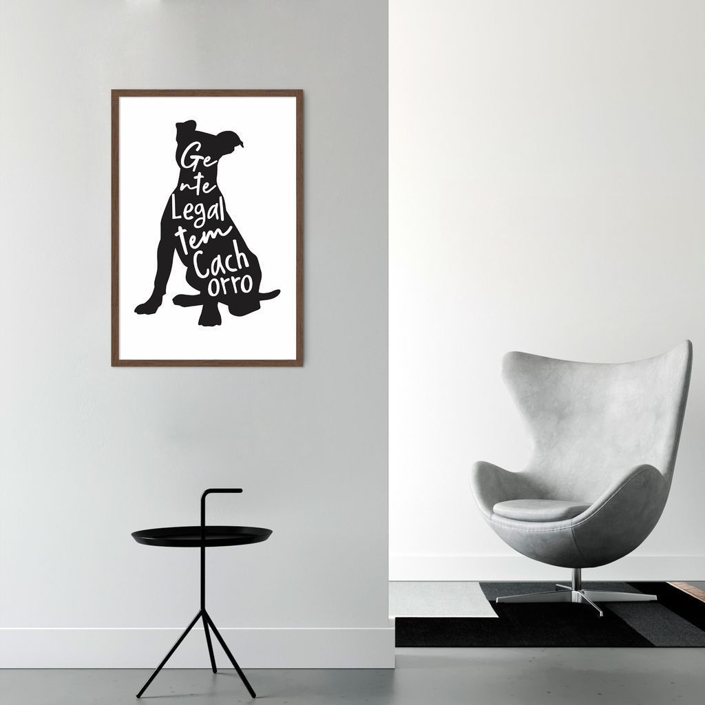 Quadro Frase Gente legal tem Cachorro 86x60 Caixa Marrom