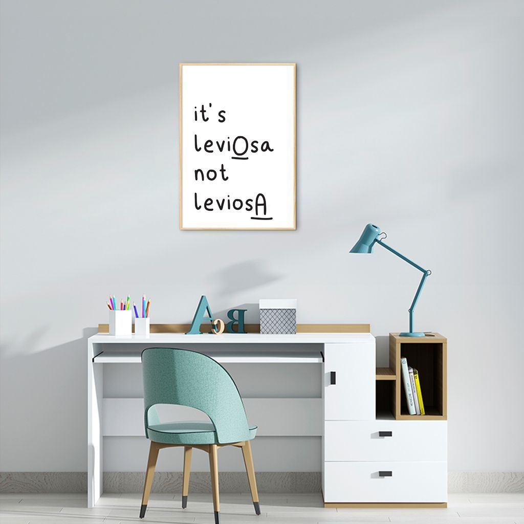 Quadro Frase Hermione It's LeviOsa 100x70 Filete Marfim