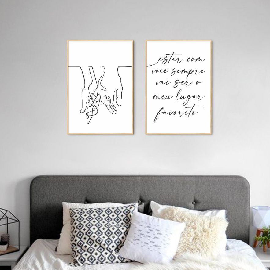Quadro Frase Meu Lugar Favorito 122x86 2-86x60 Filete Marfim