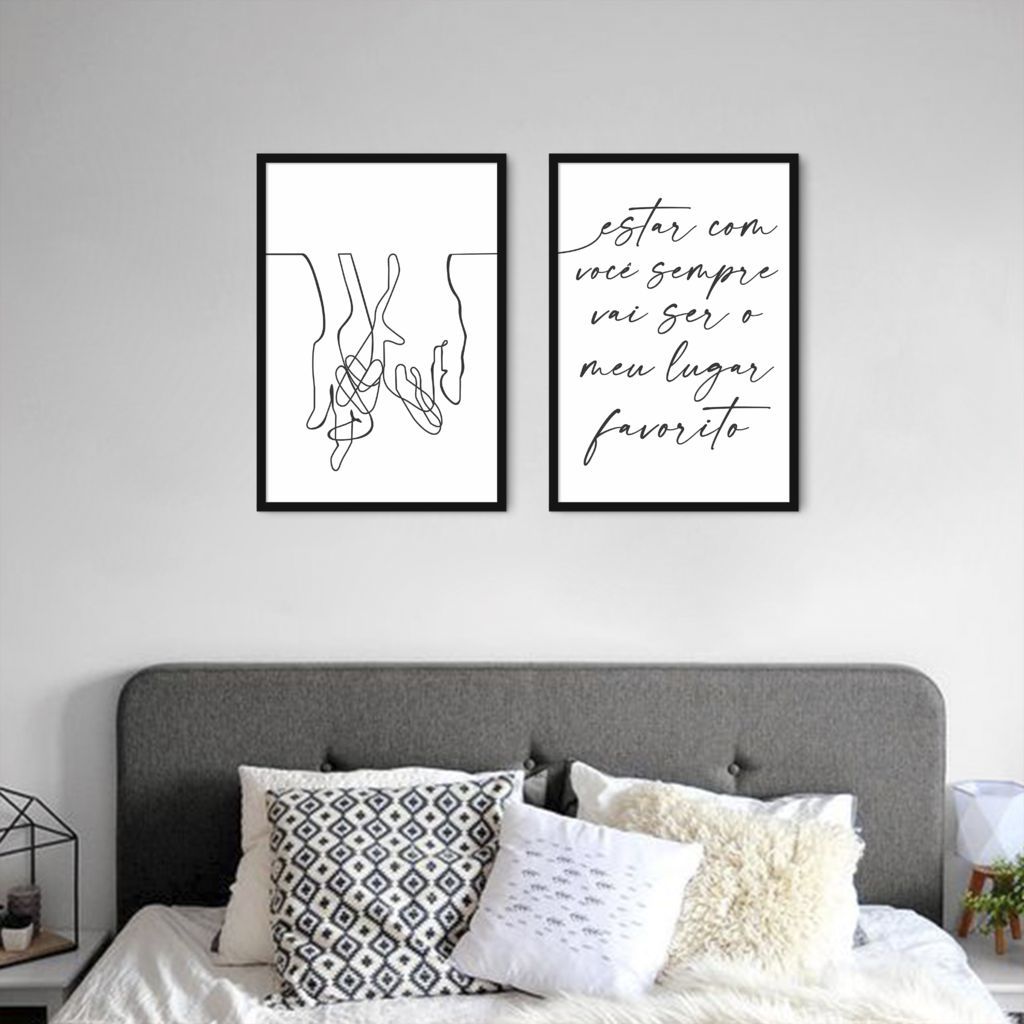Quadro Frase Meu Lugar Favorito 62x43 2-43x30 Caixa Preto