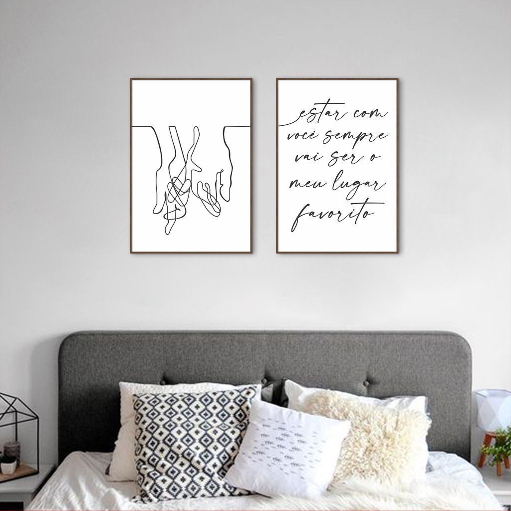Quadro Frase Meu Lugar Favorito 62x43 2-43x30 Filete Marrom