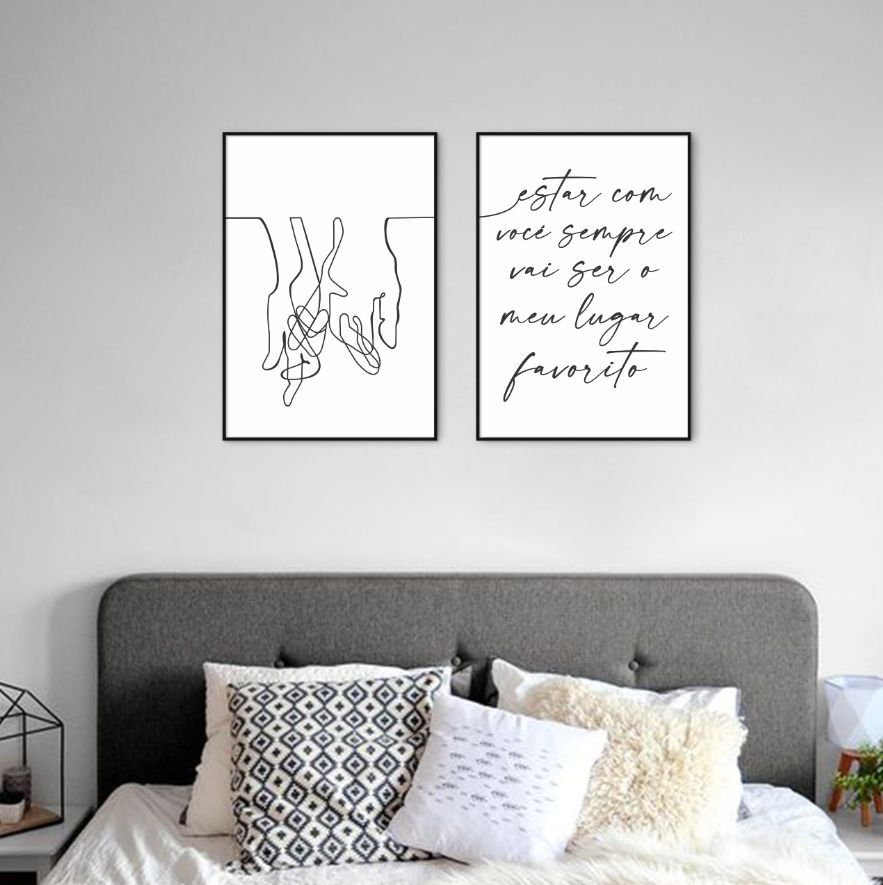 Quadro Frase Meu Lugar Favorito 62x43 2-43x30 Filete Preto