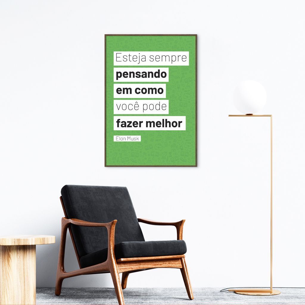 Quadro Frase Não se Acomode 100x70 Filete Marrom