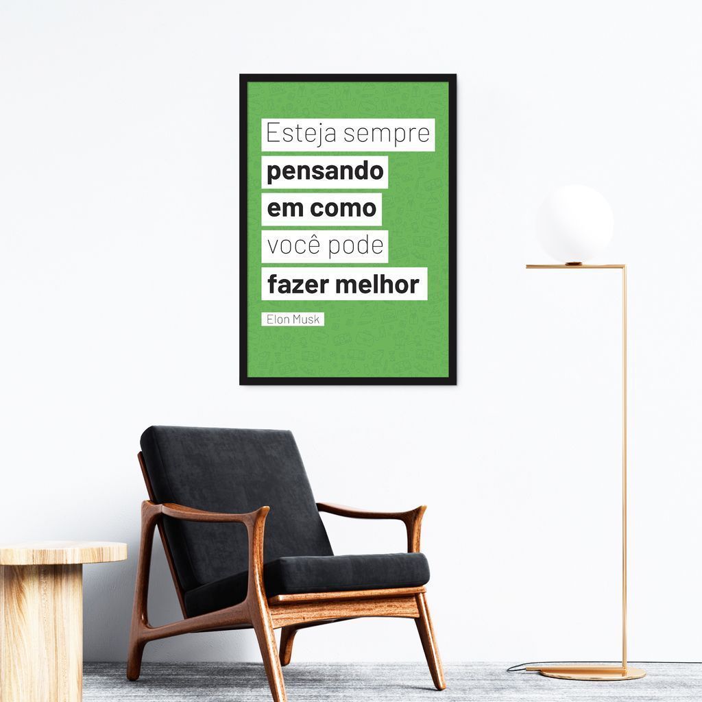 Quadro Frase Não se Acomode 86x60 Caixa Preto