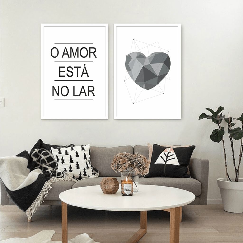 Quadro Frase O Amor esta no Lar 122x86 2-86x60 Caixa Branco