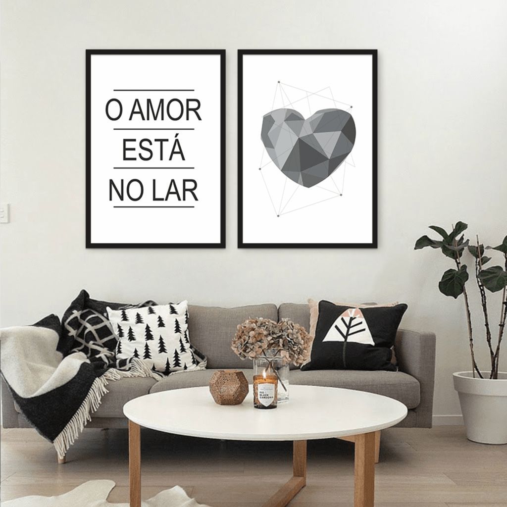 Quadro Frase O Amor esta no Lar 142x100 2-100x70 Caixa Preto