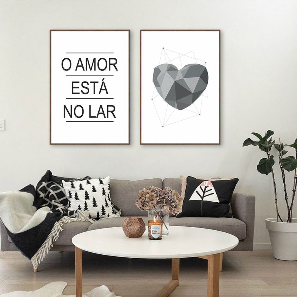 Quadro Frase O Amor esta no Lar 142x100 2-100x70 Filete Marrom