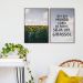 Quadro Frase Seja um Girassol 122x86 2-86x60 Filete Marrom