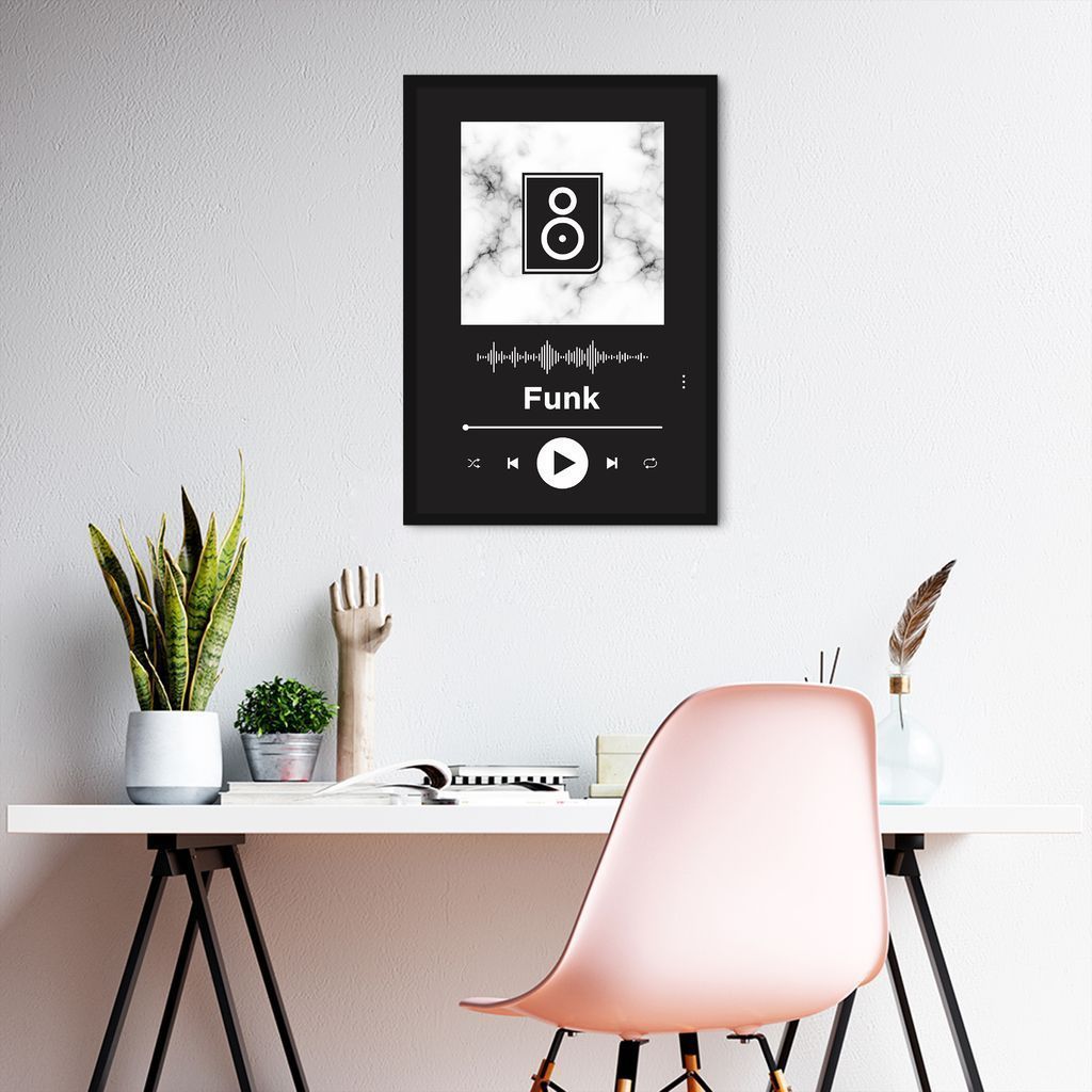 Quadro Gênero Musical Funk 100x70 Caixa Preto Preto