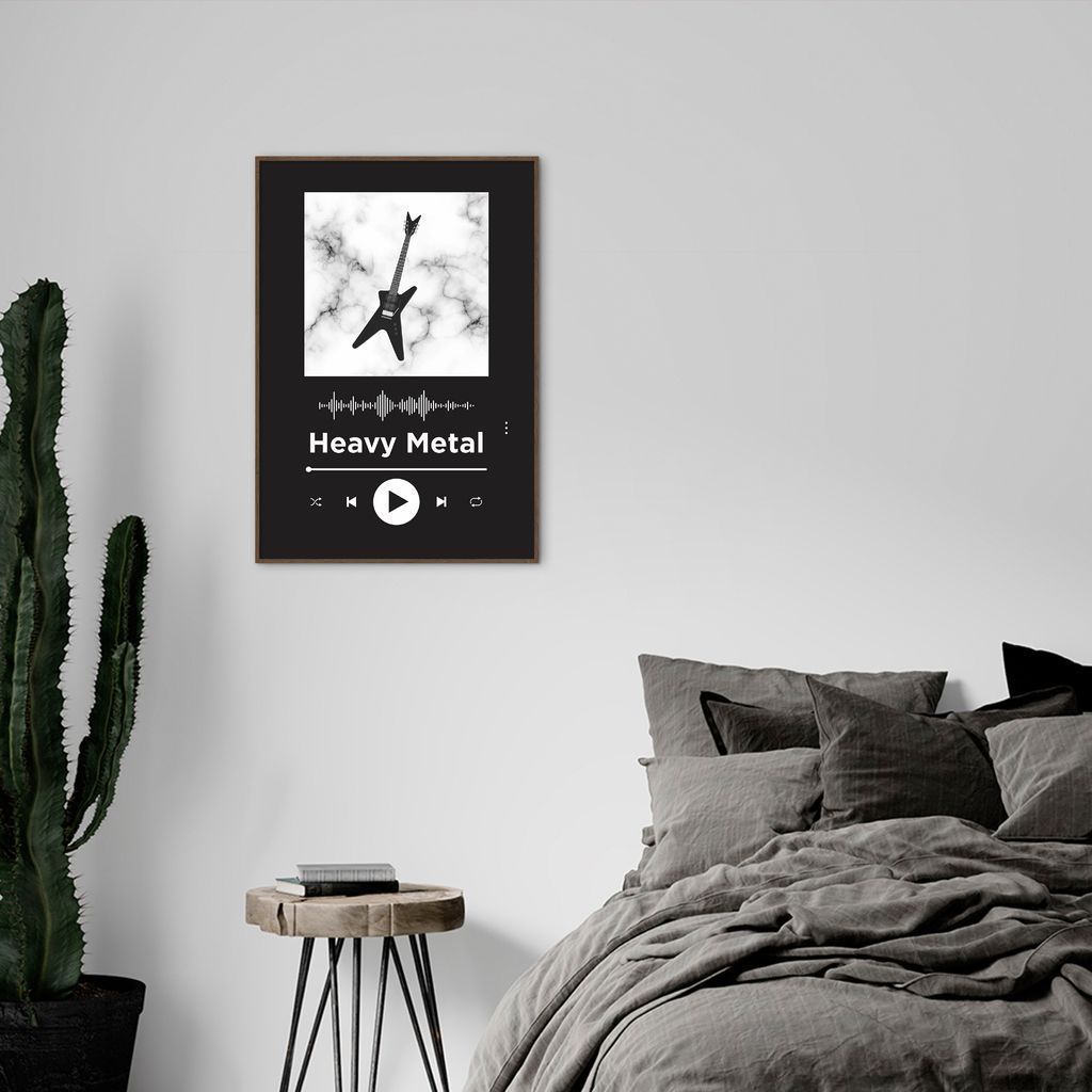 Quadro Gênero Musical Heavy Metal 86x60 Filete Marrom Preto
