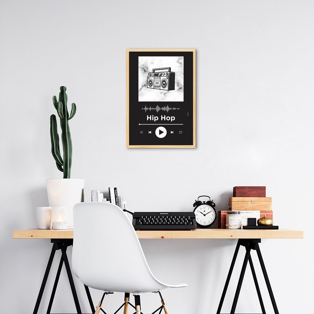 Quadro Gênero Musical Hip Hop 86x60 Caixa Marfim Preto