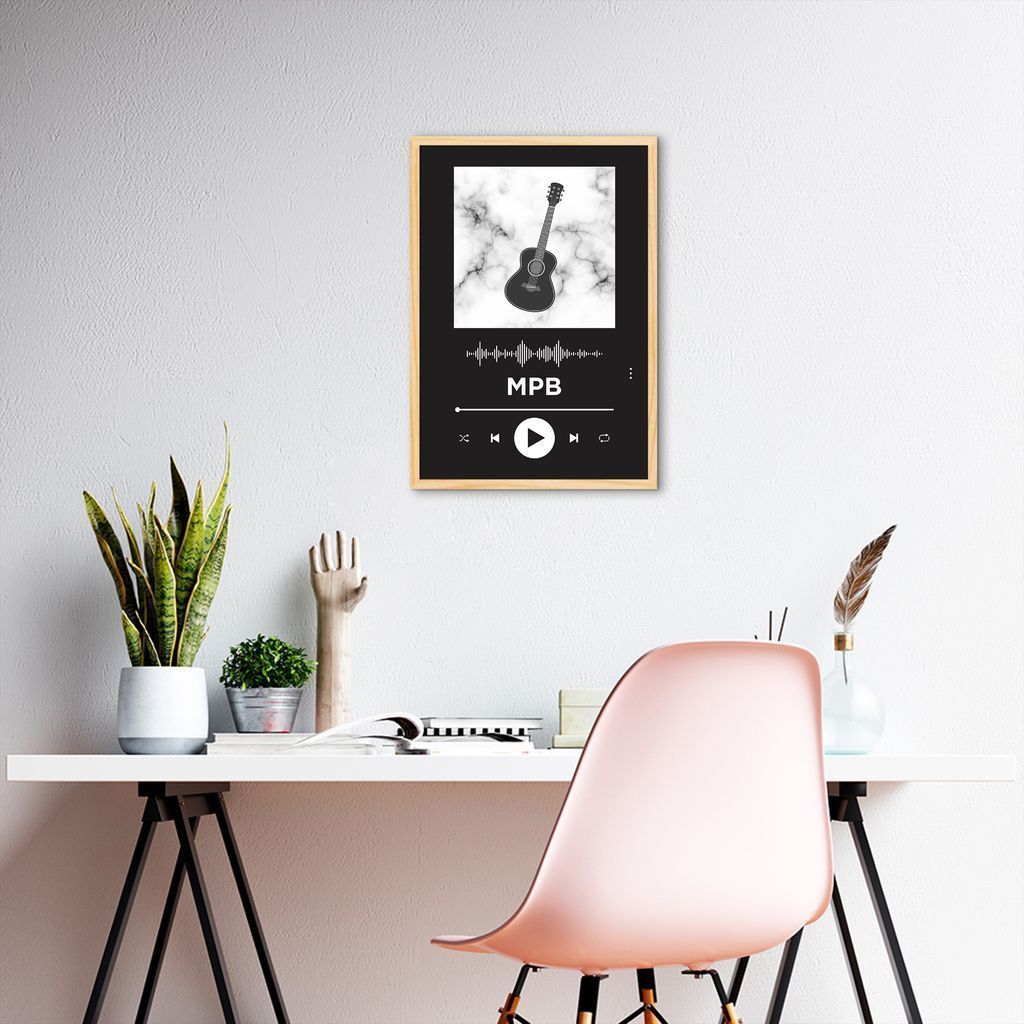 Quadro Gênero Musical MPB 100x70 Caixa Marfim Preto