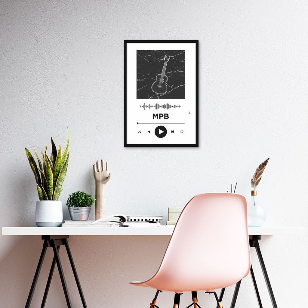 Quadro Gênero Musical MPB 100x70 Caixa Preto Branco