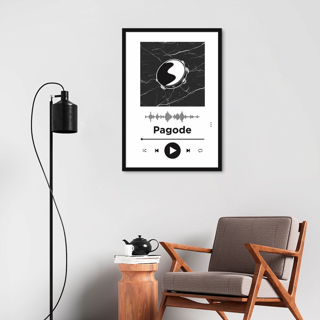 Quadro Gênero Musical Pagode 100x70 Caixa Preto Branco