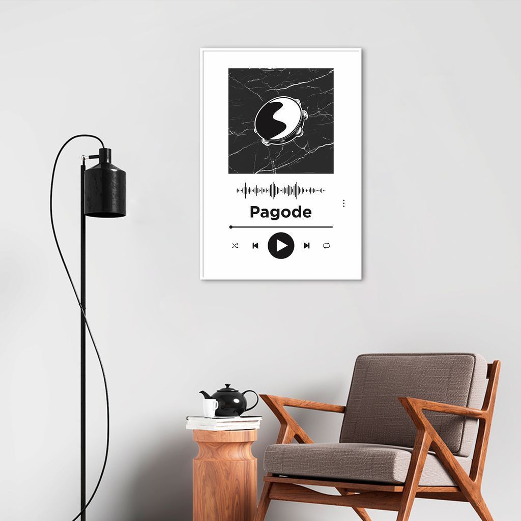 Quadro Gênero Musical Pagode 100x70 Filete Branco Branco