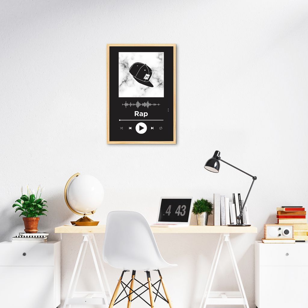 Quadro Gênero Musical Rap 100x70 Caixa Marfim Preto