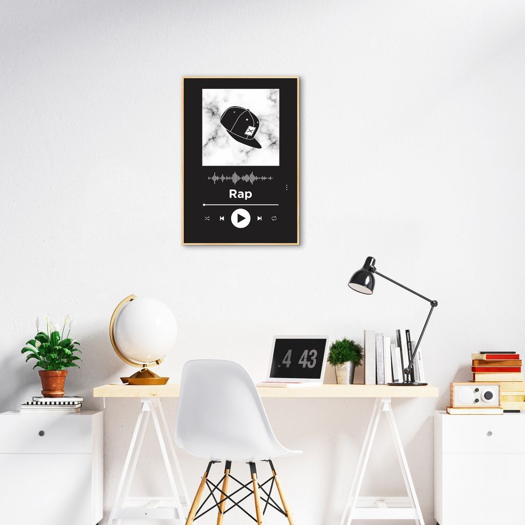 Quadro Gênero Musical Rap 100x70 Filete Marrom Preto