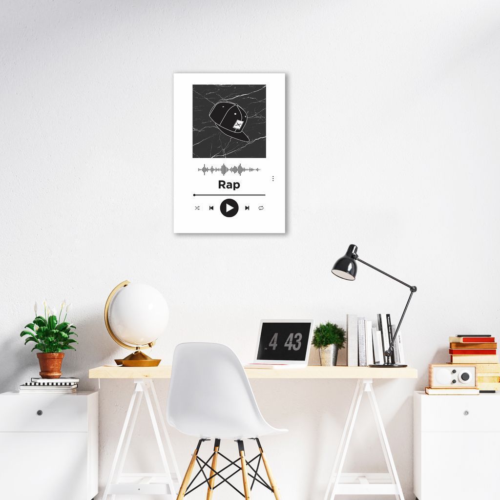 Quadro Gênero Musical Rap 100x70 Sem Moldura Branco