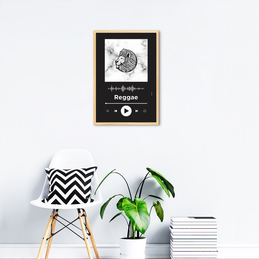 Quadro Gênero Musical Reggae 100x70 Caixa Marfim Preto