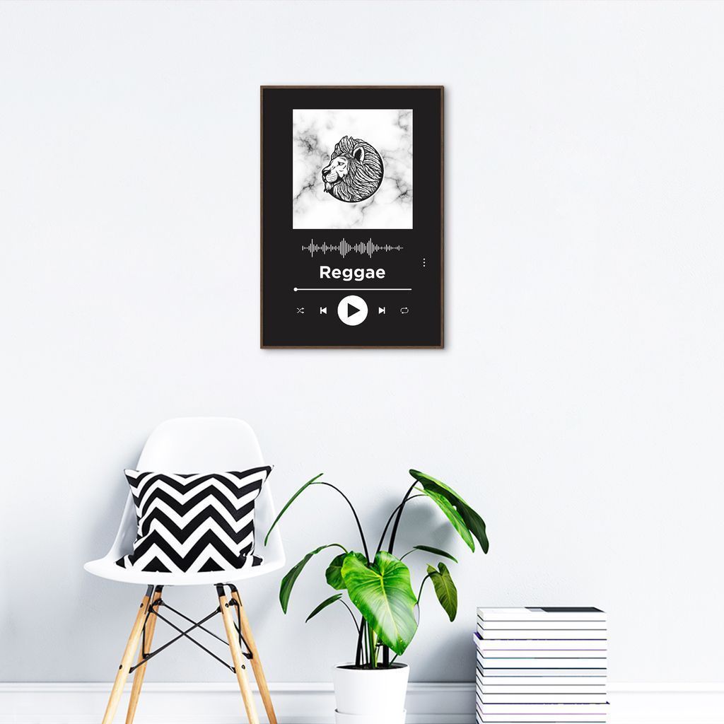 Quadro Gênero Musical Reggae 43x30 Filete Marrom Preto