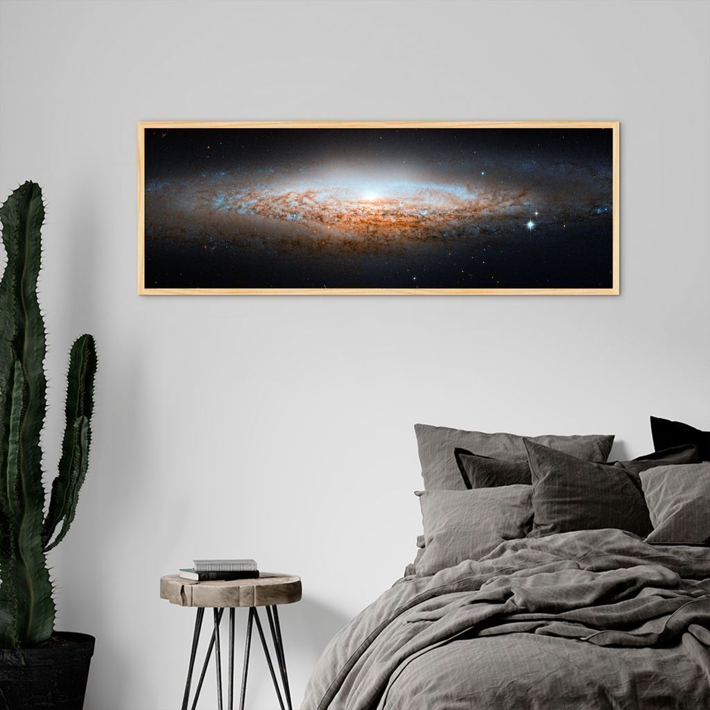 Quadro Galáxia Espiral NGC 2683 100x36 Filete Preto