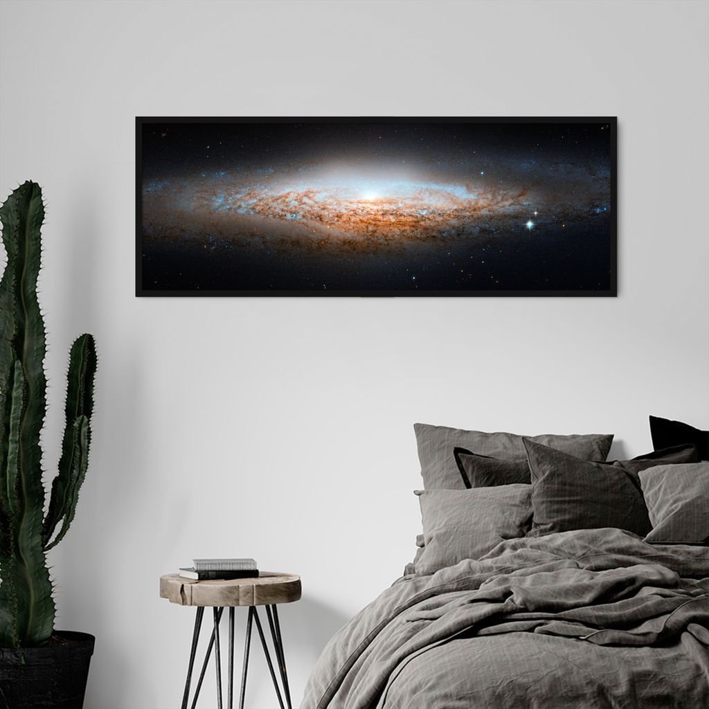 Quadro Galáxia Espiral NGC 26835 60x21 Caixa Preto