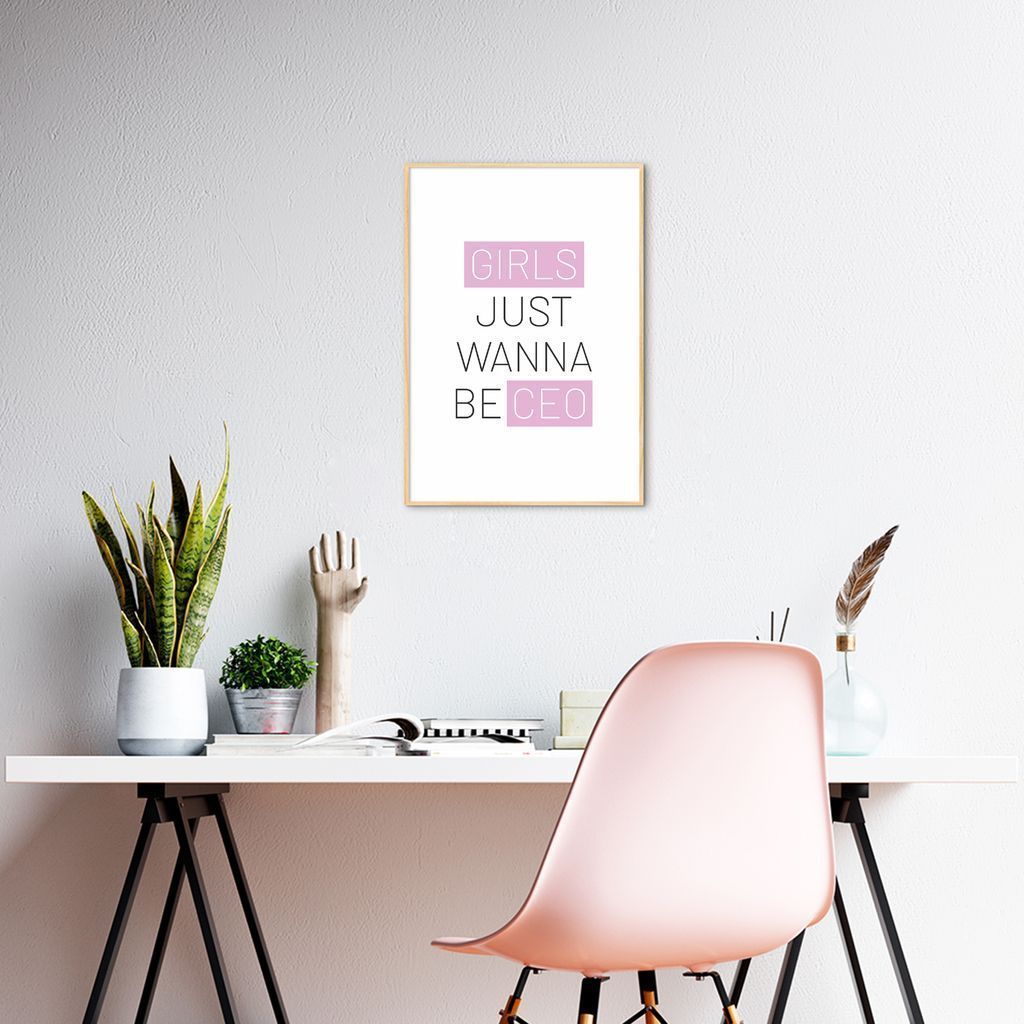 Quadro Girls just wanna be CEO 100x70 Filete Marfim