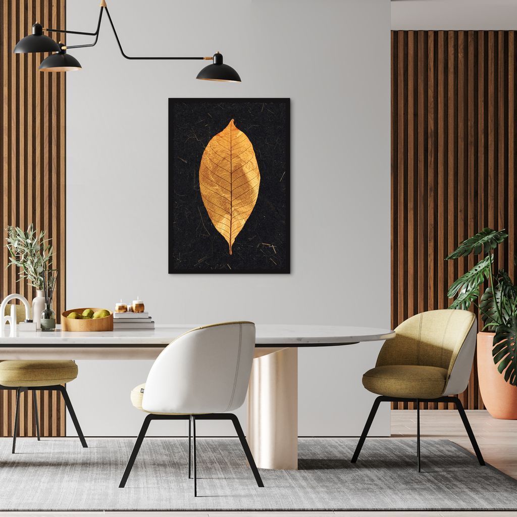 Quadro Gold Leaf 100x70 Caixa Preto