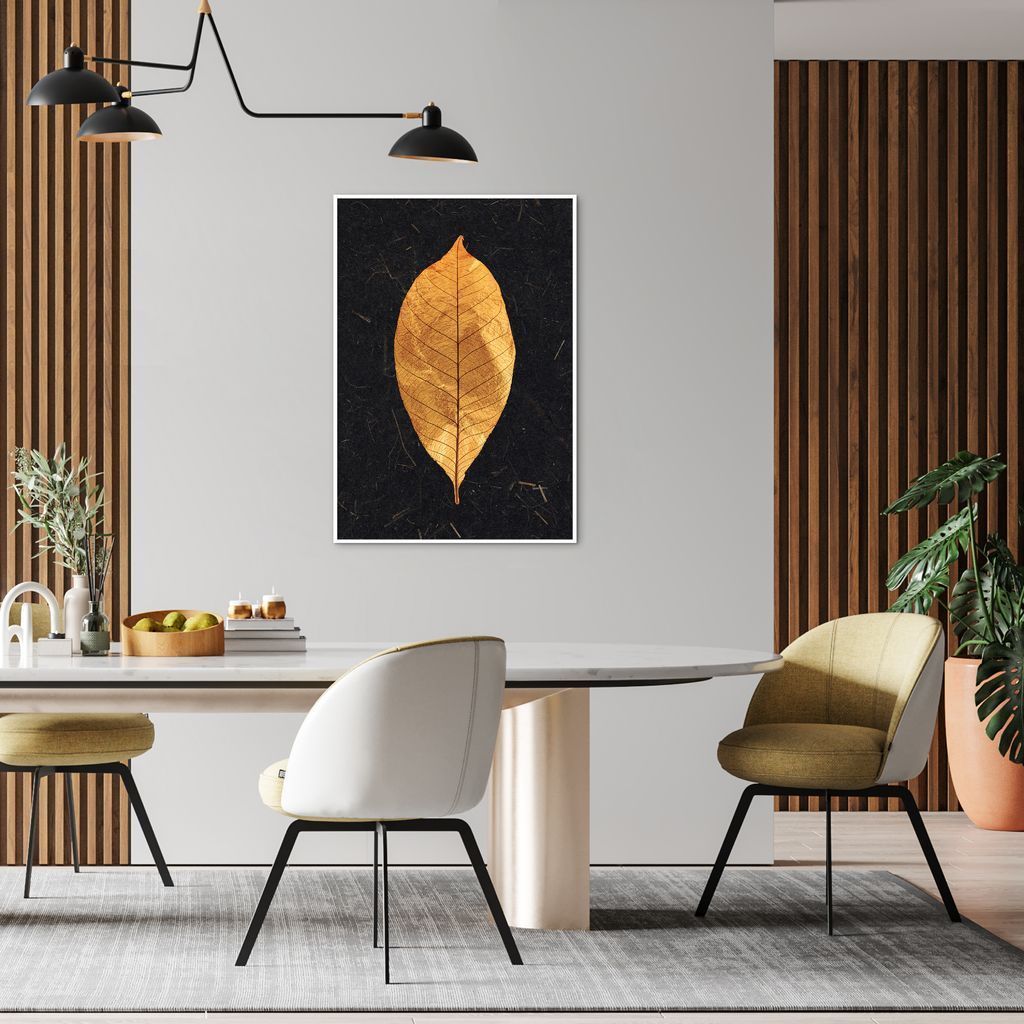 Quadro Gold Leaf 60x43 Filete Branco