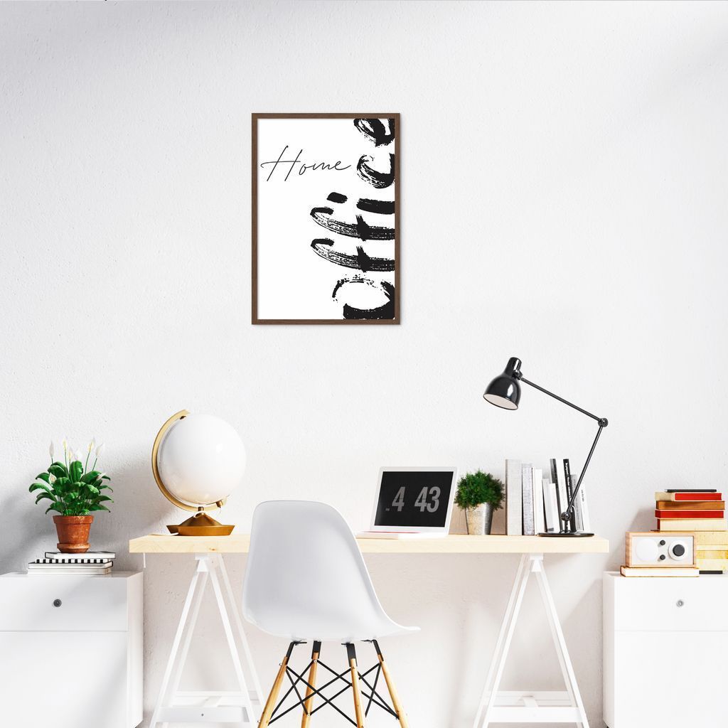 Quadro Home Office 43x30 Caixa Marrom