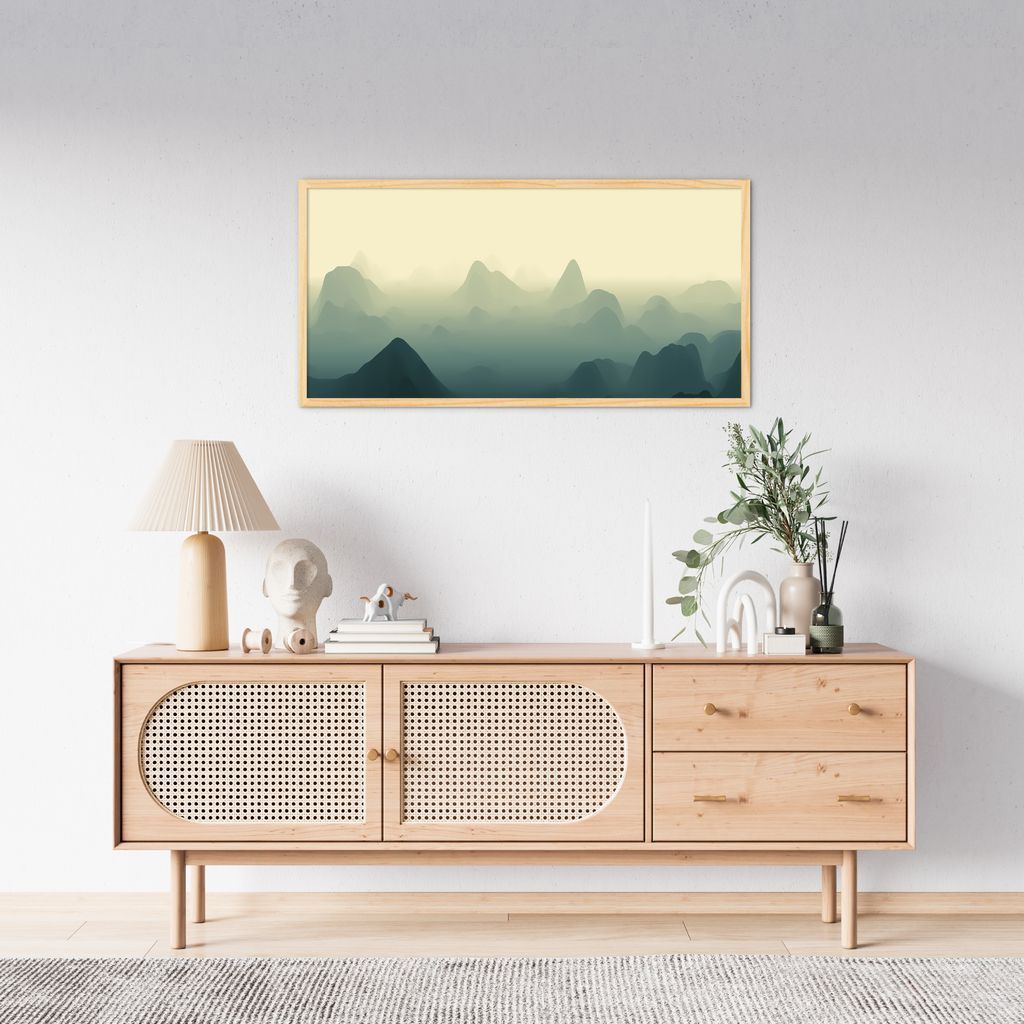 Quadro Horizonte Green Mountain 120x60 Caixa Marfim
